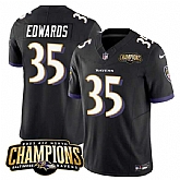 Men & Women & Youth Baltimore Ravens #35 Gus Edwards Black 2023 F.U.S.E. AFC North Champions Vapor Limited Jersey,baseball caps,new era cap wholesale,wholesale hats